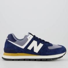 Tênis New Balance 574 Rugged Marinho e Branco-Masculino