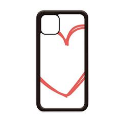 Capa para iPhone 12 Pro Max com coração e linhas duplas para Apple Mini Mobile Case