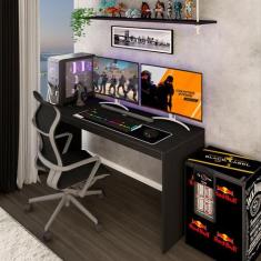 Mesa Gamer Battlestation Onix Tx - Panorama Móveis, Cinza, Moderno
