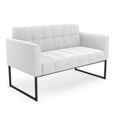 Sofá Namoradeira 2 Lugares Industrial Preto Elisa Bouclê Off White D03 - D`rossi