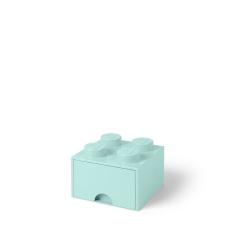 Caixa de armazenamento LEGO Brick Drawer 4 Knobs empilhável verde aqua
