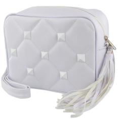 Bolsa feminina quadrada com spike sintetico - ISABELLAS, Branco, 250g