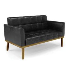 Sofá Namoradeira 2 Lugares Base De Madeira Castanho Elisa Corano D03 -