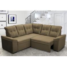 Sofá Canto London Bege Suede Velut - King House