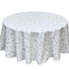 Toalha De Mesa Redonda Enfeites De Natal Em Jacquard D180Cm