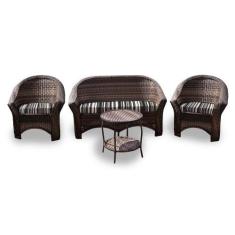 Conjunto de Sofá Fibra Sintética Bali - 1 Sofá 2L + 2 Poltronas + 1 Me