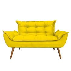 Namoradeira Decorativa Opala 2 Lugares Suede Amarelo