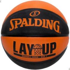 Bola de Basquete Spalding Lay-Up Preto/Laranja Tamanho 7