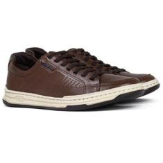 Tênis Masculino Democrata Denim Jay Casual Couro Cadarço Elástico Conforto 151401-Masculino