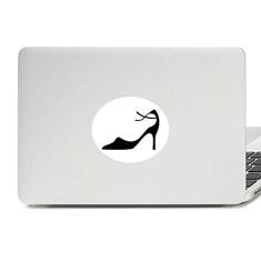 Adesivo de notebook com emblema de vinil preto de salto alto com desenho simples