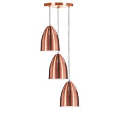 Pendente Cone Bala Sadan Aluminio Triplo New Cobre - MARRYLUZ