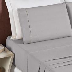 Jogo de Lençol Solteiro 03 Peças Percal 400 Fios Ponto Palito - Marias