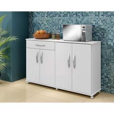 Balcão de Cozinha 4 Portas 1 Gaveta Campinas Arte Móveis Branco