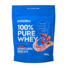 Probiótica 100% Pure Whey Refil (900G) Morango
