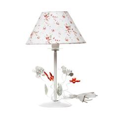 Potinho de Mel Abajur Metal Floral Quarto Bebê Infantil Menina Vermelho