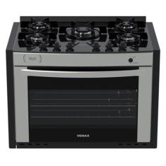 Fogao A Gas De Embutir Gaudi Prisma Vitreo Bl 5q Inox Gas Glp