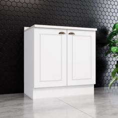 Balcão para Cozinha 2 Portas 80cm com Tampo Emily Espresso Móveis Bran