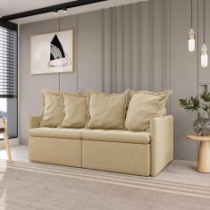 Sofá Retrátil e Reclinável 3 Lugares 200cm Dália Cabecasa Madeiramadeira Palha