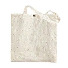 BOTEEK Bolsa feminina bordada floral com bolso flores bordadas bolsa tiracolo bolsa de ombro praia linda bolsa de lona, Bege, Large