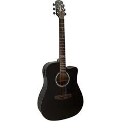 Violão Eletroacústico Dreadnought Folk Cutaway Aço GF-1D CEQ Satin Black GIANNINI