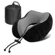 Travesseiro de pescoço de viagem 100% espuma de memória pura, 2025 novas almofadas de pescoço de viagem para dormir, travesseiro de pescoço para viagem confortável em forma de U, design ergonômico