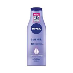 NIVEA Hidratante Desodorante Soft Milk 200ml - Hidratação para pele seca, com textura leve e sensação de suavidade que deixa a pele macia, cheirosa e hidratada por 48h