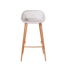 Banqueta Monaco Assento Em Polipropileno E Base Em Aço Fratini Nude