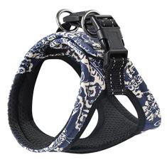 Peitoral para cães, velcro ajustável sem puxão, com almofada de esponja macia e alça refletiva, ganchos de coleira de metal para cães grandes, animais de estimação com tamanho de peito 50 a 58 cm (G,