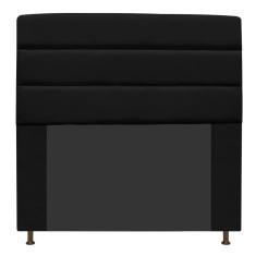 Cabeceira Estofada Turim 160cm Queen Size Suede Preto Adj Decor