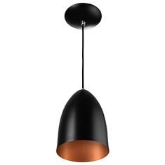 Pendente Cone Bala Sadan Aluminio Preto com Cobre