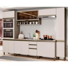 Cozinha Modulada Completa Connect 7 Peças (2 Aéreos+2Balcões+2Paneleiro+1Complemento) CPT90 Duna/Cristal - Henn