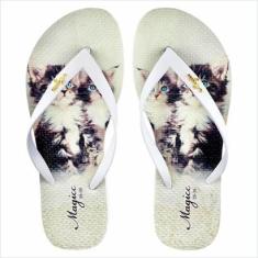 Chinelo Pet Feminino Gatinhos Olhos Azuis, Magicc-Feminino