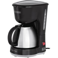 Cafeteira Elétrica 18 Xícaras Black & Decker CM15 com Jarra Inox Preta e Prata 127V