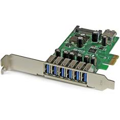 StarTech. com 7 portas PCI Express USB 3.0 cartão - padrão e baixo perfil - SATA Power - suporte UASP - 1 portas USB 3.0 internas e externas (PEXUSB3S7)