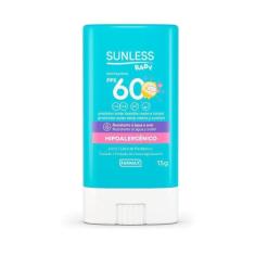 Protetor Solar Sunless Baby Bastão Fps60 Hipoalergênico Sem Frangancia