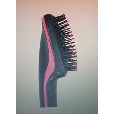 Escova Secadora Alisadora Elétrica De Cabelo 2 Em 1 Pente Profissional 1000W Rosa 110V