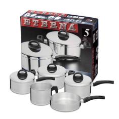 Jogo de Panelas Eterna Nigro 5 PC Polido - 025520