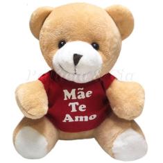 Mini Urso de Pelúcia c/ Roupa 12cm Mãe Te Amo - Unidade - PELUCIAS&CIA