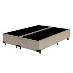 Base Box Queen Bipartido Homequeen Suede Bege 40x158x198