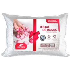 Travesseiro Toque de Rosas Fibra Fibrasca Branco 50x70 cm