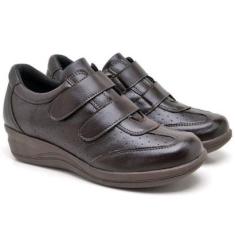 Sapato Tênis Feminino Ortopédico Mocassim Conforto Leve Confortável Macio Em Couro-Feminino