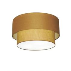 Plafon Duplo Cilíndrico Md-3045 Tecido 40x35cm Bivolt Palha