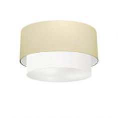 Plafon Duplo Cilíndrico Md-3045 40x35cm Algodão Crú Branco