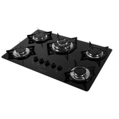 Cooktop V500 Tripla Chama Preto Inox 5 Bocas - Fogatti