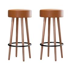 Kit 2 Banquetas Berlin 70cm Couríssimo - Salaone