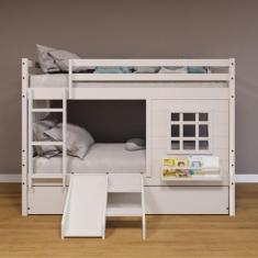 Treliche Infantil com Janela Escorregador e Cortina Madeira Maciça Bra