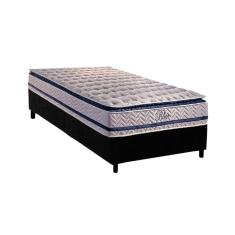 Cama Box Solteiro: Colchão Molas Masterpocket Ensacadas Paropas Blue + Base Crc Rústico Black (88x188)