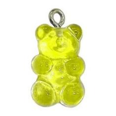 Pingente de resina infantil (1 par) - LADEIRA BIJUTERIAS, Urso 18x11mm