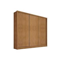 Guarda Roupa Casal Arezzo Plus 3 Portas de Correr 8 Gavetas MDF Cumaru Móveis Novo Horizonte