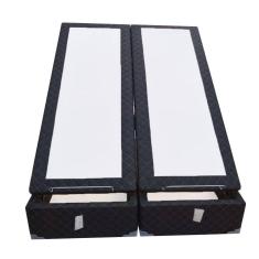 Base Box Baú Blindado Casal Bipartido AColchoes Poliéster Preto 49x138x188 c/ Tampo Inteiriço
